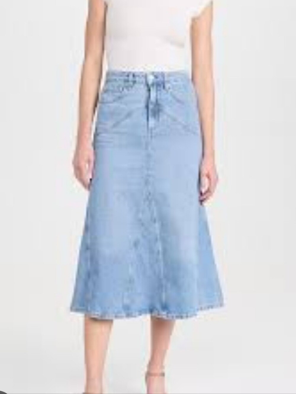 Rails Del Rey Denim Midi Skirt Light Wash Blue Western